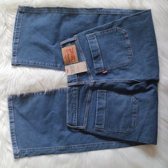 Levi's Mile High Rise Button Front Blue Wide Leg Jeans - Picture 6 of 8